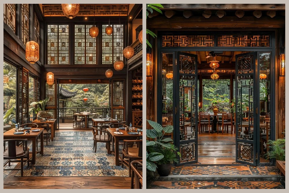 庭院仿古门窗，一窗一世界